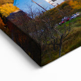 Vermont Autumn Landscape Art - Scenic Church and Mountains Canvas Print