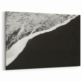 Kauai Wall Art – Black Sand Beach & Ocean Waves Minimalist Print