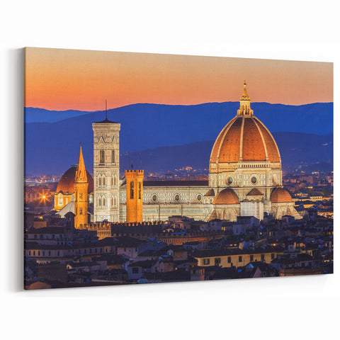 Florence Canvas Print - Italian Landscape Art of Duomo at Dusk