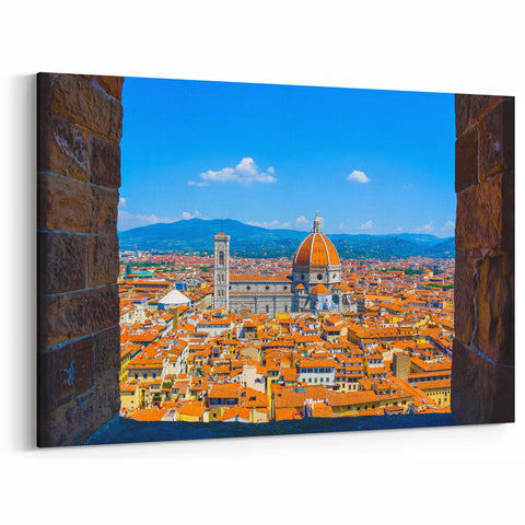 Florence Wall Art - Tuscany Landscape Art Through Stone Arch