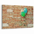 Masonry Wall Art - Rustic Brick and Stone with Balloons Canvas Print
