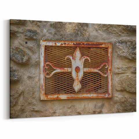Masonry Wall Art - Rustic Metal and Stone Architectural Decor Print