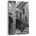 Masonry Wall Art - Historic Alleyway in Black and White Canvas Print