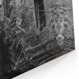 Masonry Wall Art - Historic Alleyway in Black and White Canvas Print