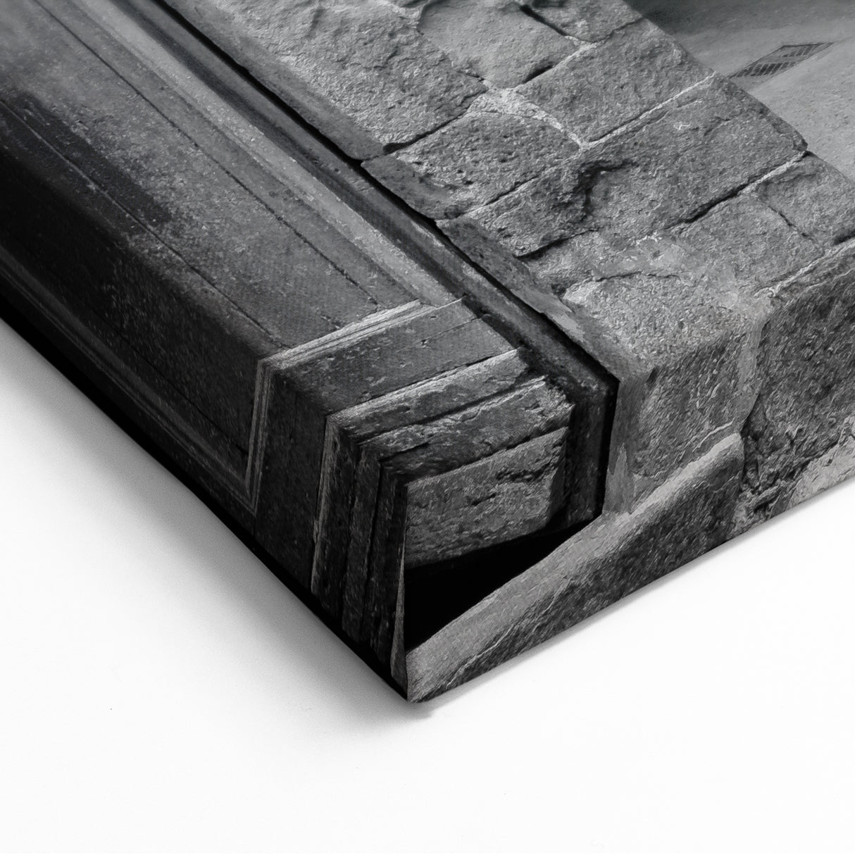 Masonry Wall Art - Historic Alleyway in Black and White Canvas Print