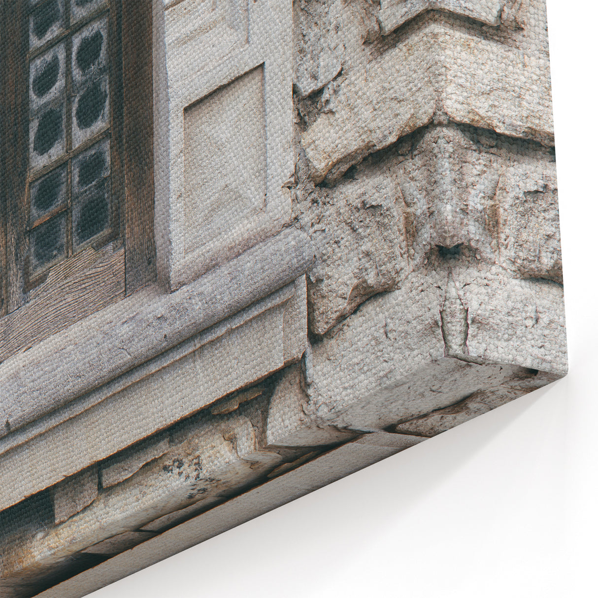 Masonry Wall Art - Vintage Stone Window Architectural Canvas Print