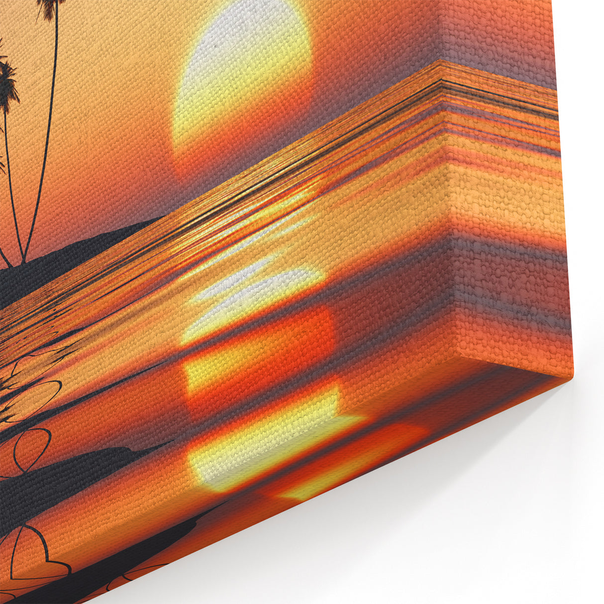 Hawaiian Beach Art - Serene Maui Sunset with Palm Trees on Canvas