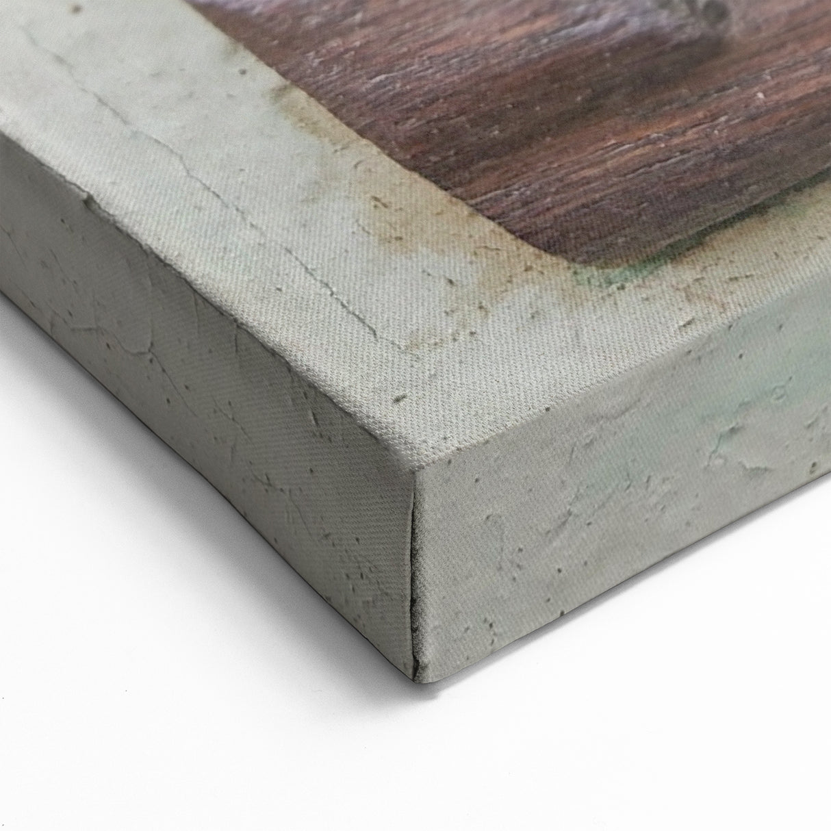 Masonry Wall Art - Rustic Wooden Carved Face Relief on Stone Canvas Print