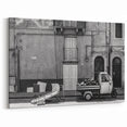Masonry Wall Art - Vintage Italian Street Scene in Black and White Print
