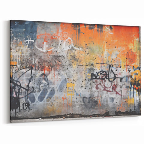 Masonry Wall Art - Urban Graffiti on Stone Wall Canvas Print