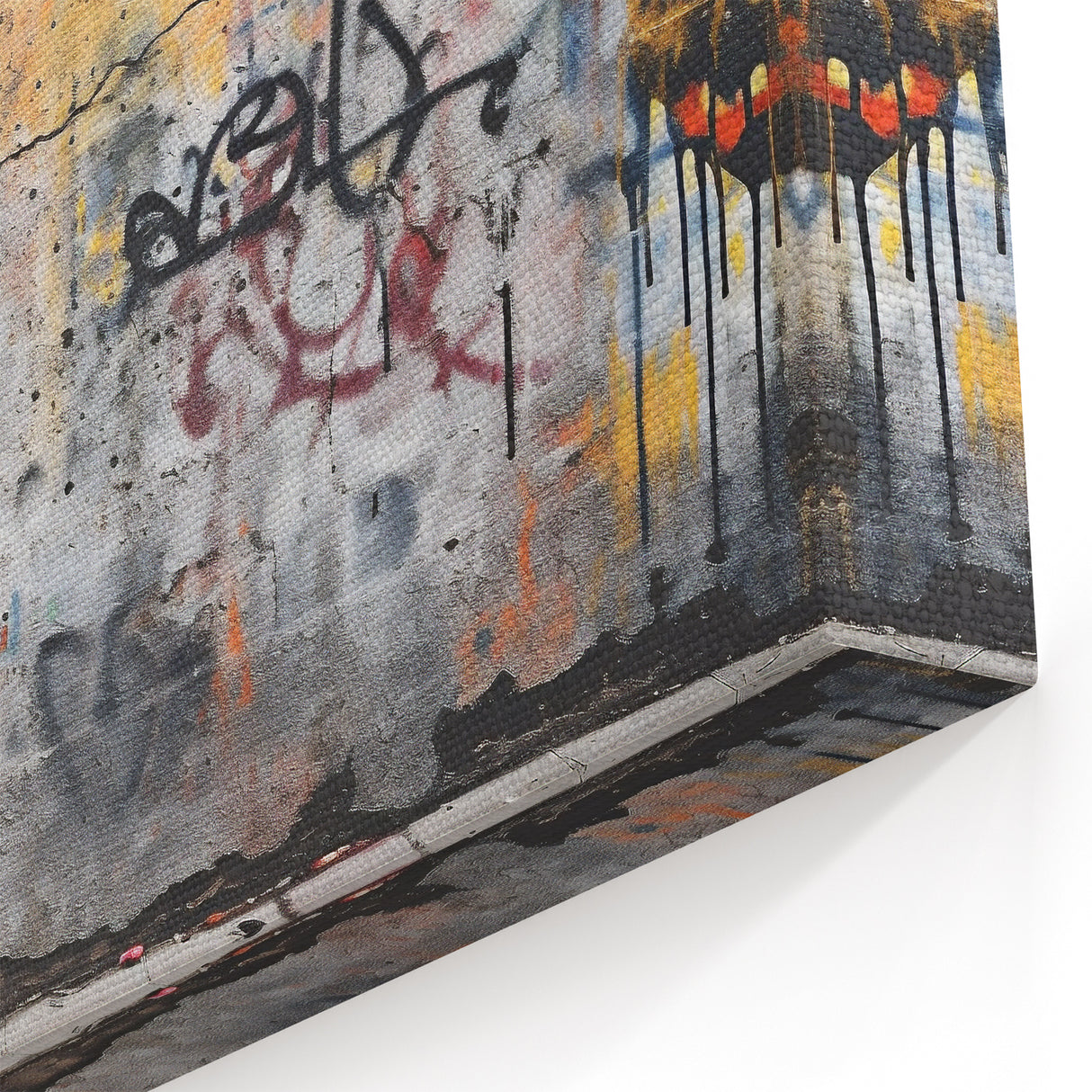 Masonry Wall Art - Urban Graffiti on Stone Wall Canvas Print