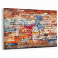 Masonry Wall Art - Vibrant Urban Graffiti on Brick Wall Canvas Print