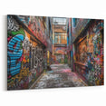 Masonry Wall Art - Colorful Urban Graffiti Alleyway Canvas Print