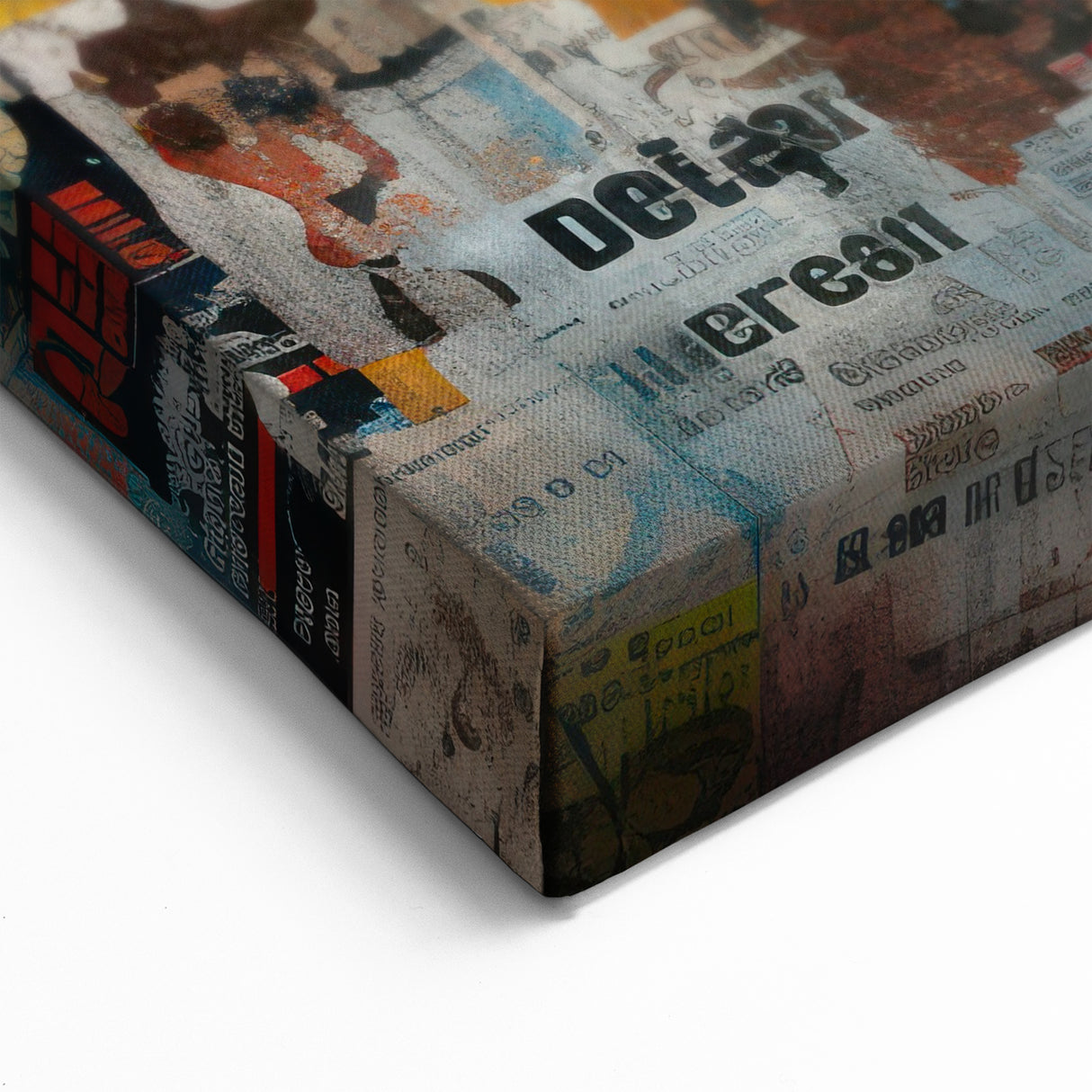 Masonry Wall Art - Vintage Urban Posters Collage on Brick Canvas Print