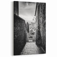 Masonry Wall Art - Black and White Italian Alleyway Brick Print