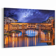 Florence Wall Art - Ponte Vecchio Nightscape Italian City Canvas Print