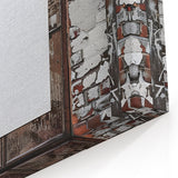 Masonry Wall Art - Weathered Brick Wall with Blank Poster Canvas Print