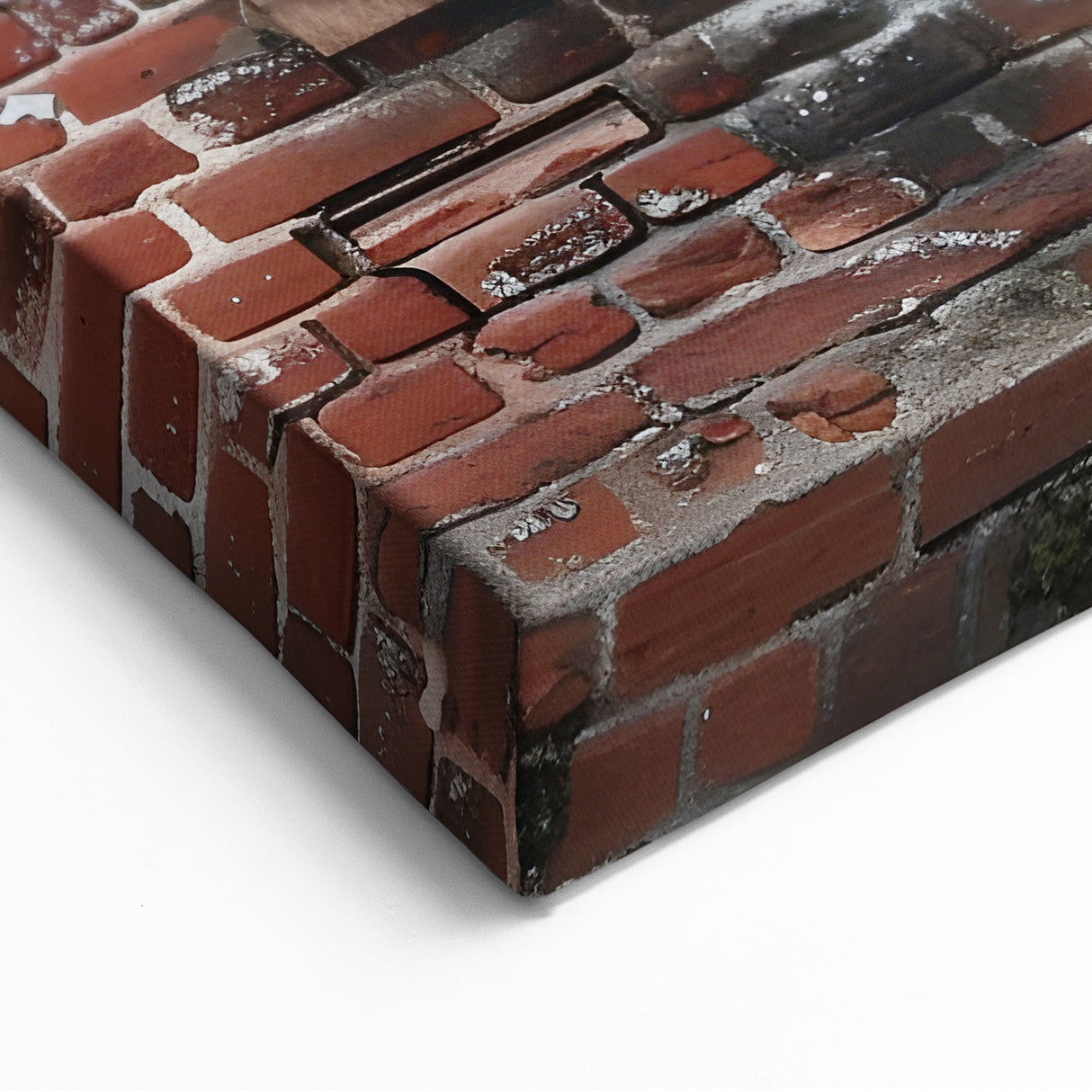 Masonry Wall Art - Weathered Brick Wall with Blank Poster Canvas Print