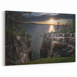 Coastal Maine Wall Art - Acadia National Park Cliffs and Sunset Print
