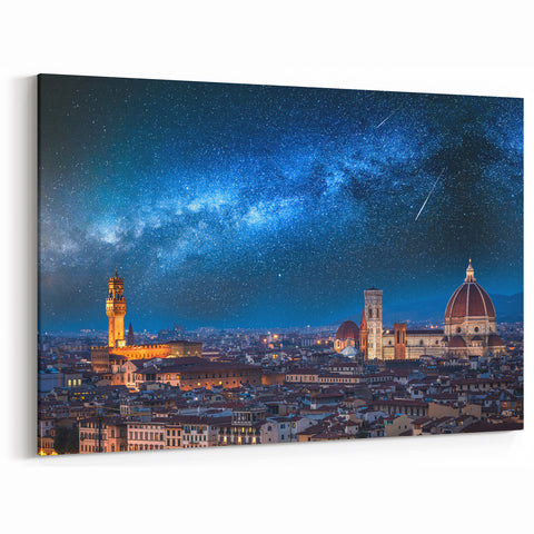 Florence Canvas Print - Starry Night Over Tuscany Italian Landscape Art