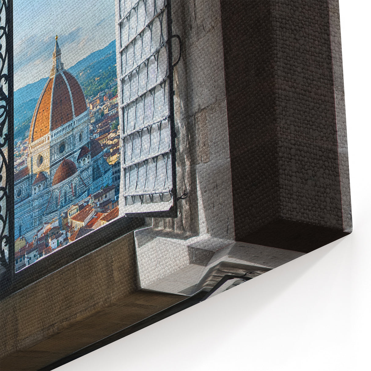 Florence Cityscape Painting - Duomo View Through Historic Window Art