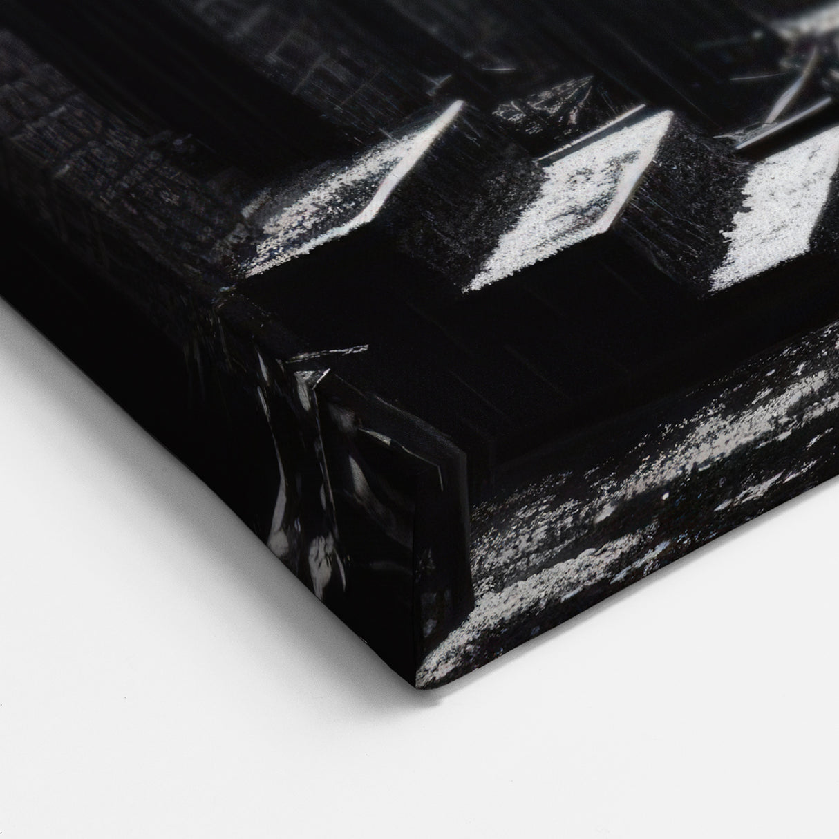 Masonry Wall Art - Rainy Black and White Urban Alleyway Canvas Print