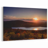 Stunning Acadia Landscape Photography - Sunset Over Maine Lake Print