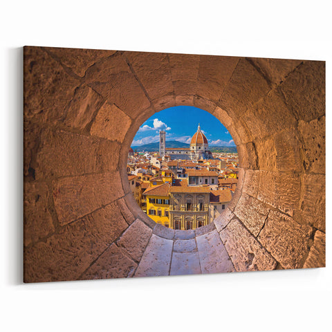 Florence Canvas Print - Duomo View Through Archway Italian Landscape Art