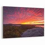 Vermont Sunset Landscape Art - Fiery Sky Over Mountains Canvas Print