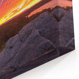 Vermont Sunset Landscape Art - Fiery Sky Over Mountains Canvas Print
