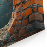 Masonry Wall Art - Rustic Brick Circle with Weathered Texture Print