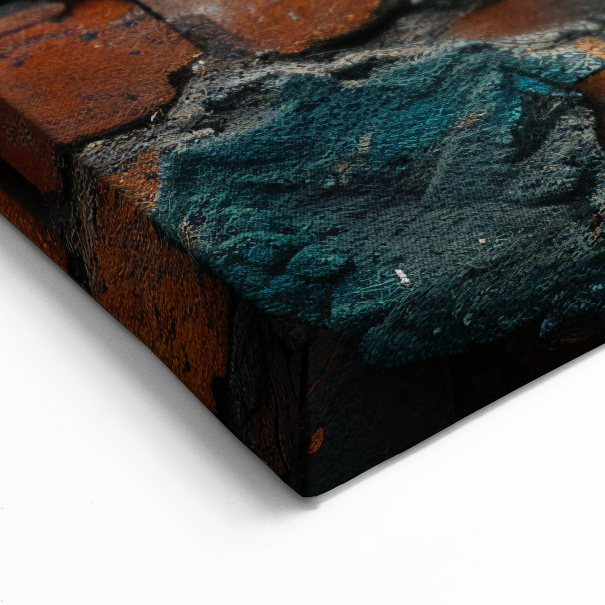 Masonry Wall Art - Rustic Brick Circle with Weathered Texture Print