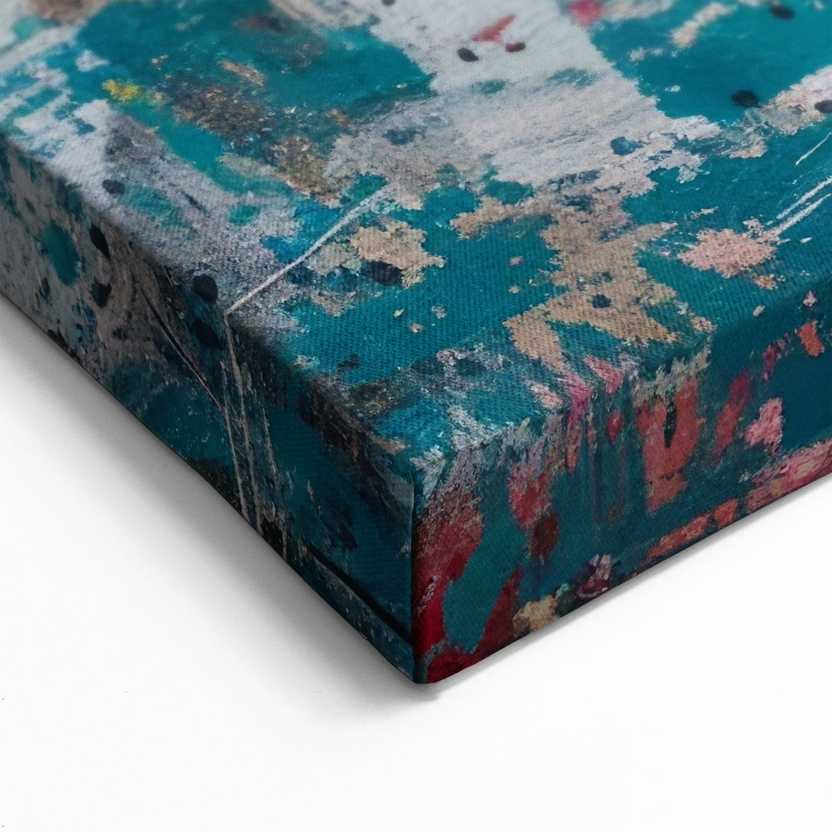 Rustic Masonry Wall Art - Vibrant Canvas Print with Graffiti Design