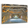 Vermont Covered Bridge Interior Art - Rustic Wooden Architecture Print