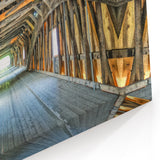 Vermont Covered Bridge Interior Art - Rustic Wooden Architecture Print