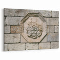 Intricate Floral Masonry Wall Art - Stone Carving Canvas Print Decor