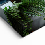 Modern Masonry Wall Art - Framed Decor with Stone Texture & Greenery