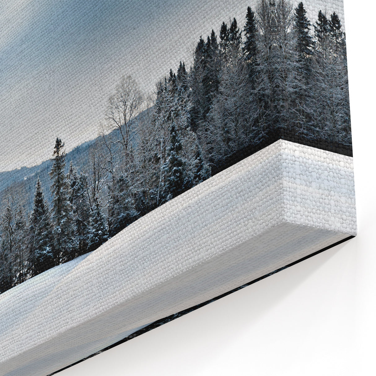 Vermont Winter Landscape Art - Snowy Pines and Mountains Canvas Print