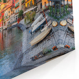 Lake Como Canvas Prints - Colorful Italian Lakeside Village Art