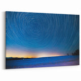 Vermont Night Sky Star Trails - Captivating Winter Landscape Canvas Print