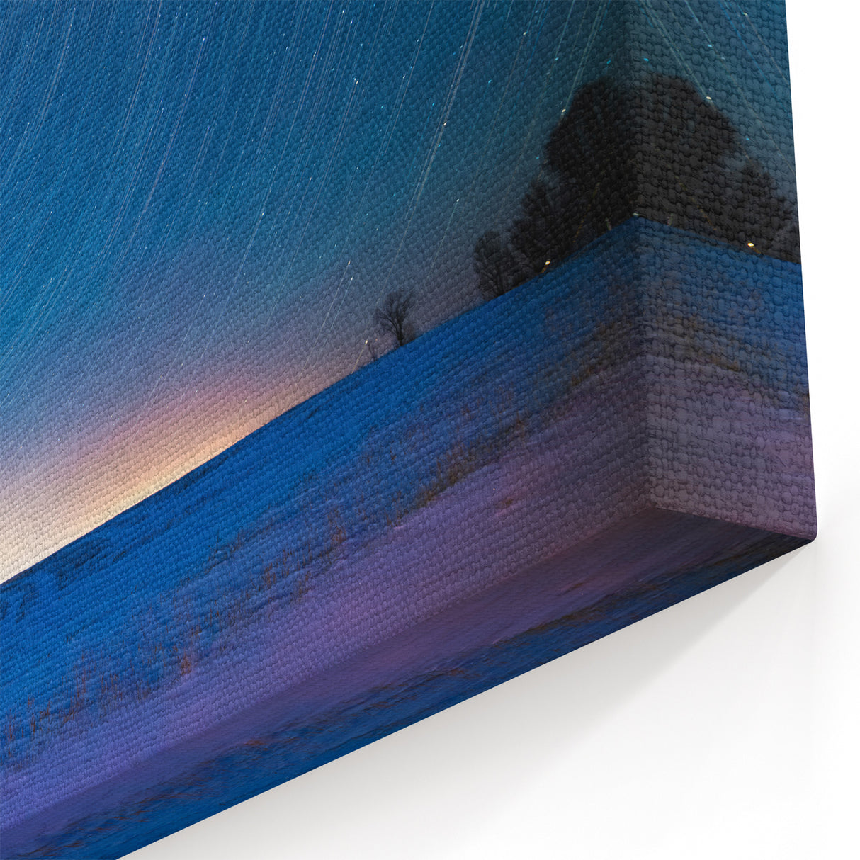 Vermont Night Sky Star Trails - Captivating Winter Landscape Canvas Print