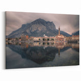 Lake Como Framed Art - Reflective Italian Cityscape by the Lake
