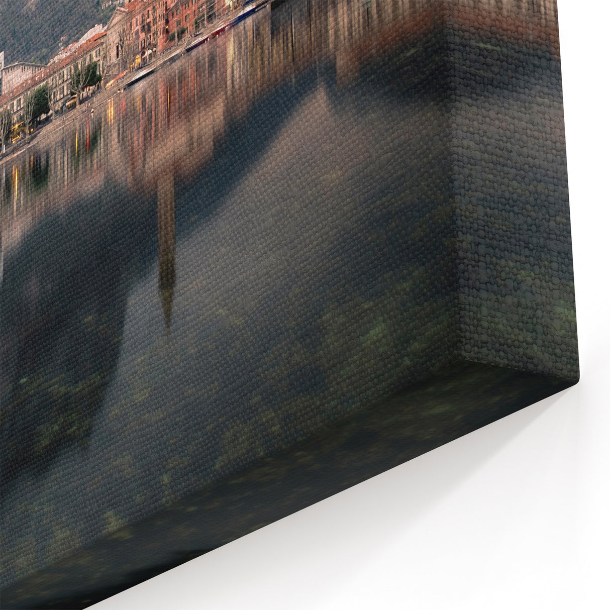 Lake Como Framed Art - Reflective Italian Cityscape by the Lake
