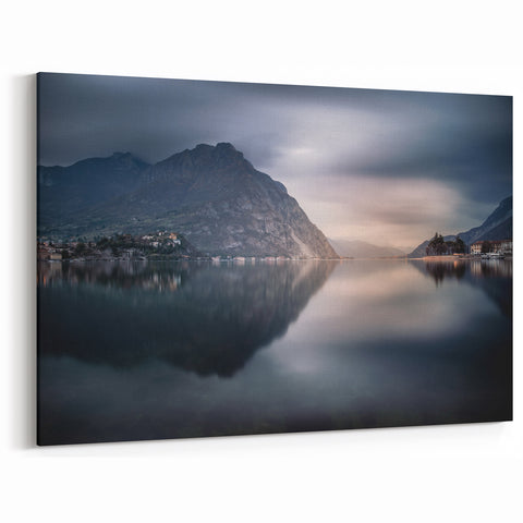 Lake Como Wall Art - Serene Reflections of Italian Lake and Mountains