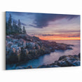 Coastal Maine Wall Art - Sunset Over Rocky Shores in Acadia National Park