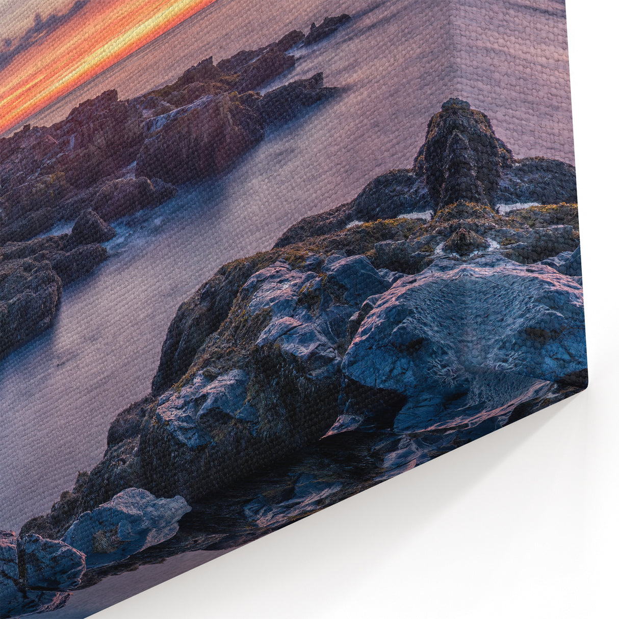 Coastal Maine Wall Art - Sunset Over Rocky Shores in Acadia National Park