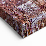 Vermont Winter Village Art - Snowy Bridge and Blue Sky Canvas Print