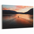 Lake Como Wall Art - Tranquil Sunset Over Italian Lake with Boat