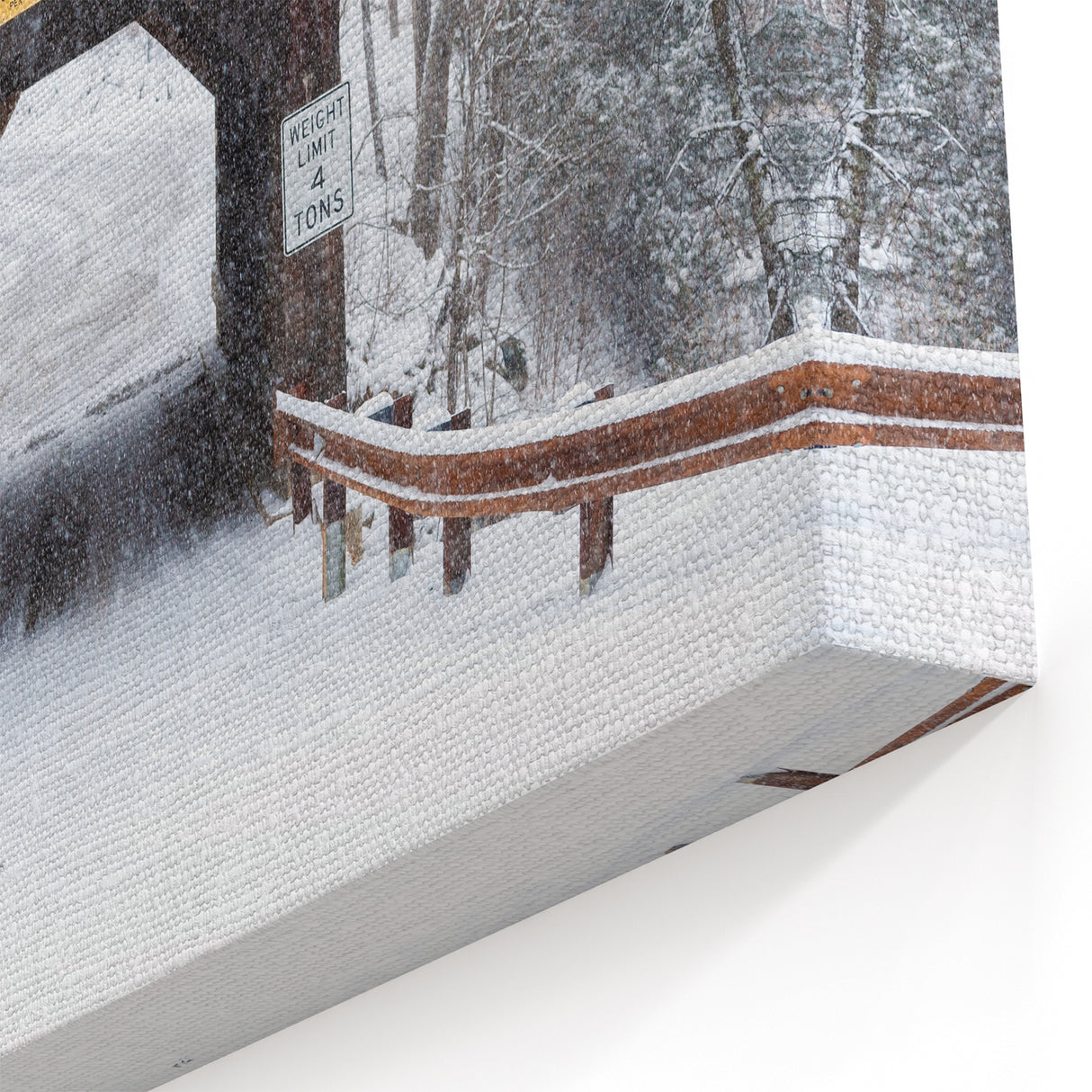 Vermont Snowy Covered Bridge Art - Winter Landscape Canvas Print