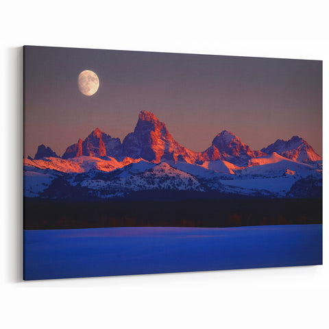 Idaho Wall Art - Stunning Idaho Photography of Snowy Peaks and Moonlight